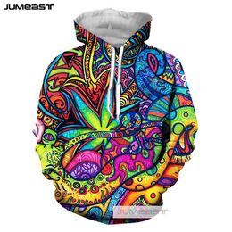 Jumeast 3D Printed Abstract Men/Women Hoodies Fashion Colorful Totems Hooded Sweatshirt Long Sleeve Sport Pullover
