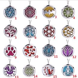 Magnetic Hollow Floating Sunflower Locket Pendant Jewelry Aroma Perfume Fragrance Essential Oil Diffuser Locket Necklace With Pads