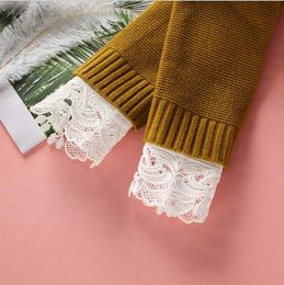 Fashion-Fake sleeves autumn and winter wild sweater decorative sleeves flounces buttoned wrist lace pleated wrist