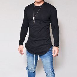 Funny Long Sleeve T Shirt Men Cotton Casual Tshirt Streetwear Solid Color Slim Fit Fiess Clothing Mens Tee Shirts Top