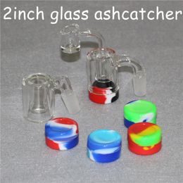 Glass Reclaim Catcher Adapters Smoking Accessories 14mm Male Ash Catchers with silicone containers and quartz bangers bong oil rig for pipes