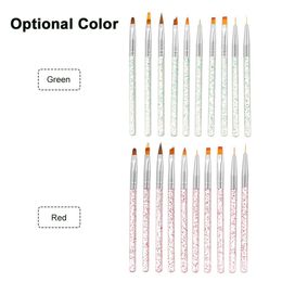 10pcs/set Nail Art Brush Painting Dotting Pen Tips UV Gel Nails Brushes Manicure Polish Dot Drawing Fingernail Tool