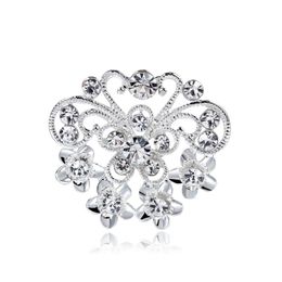 Diamond Flower Brooches Pins Wedding Brooch women men Business suit dress top corsage Fashion Jewellery Christmas Gift will and sandy