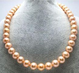 pink south sea pearl necklace Australia - 10-11mm South Seas Gold Pink Pearl Necklace 18inch Beaded Necklaces 14k Gold Clasp