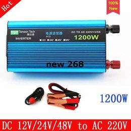 Freeshipping Best dc to ac inverter 1200W universal Power inverter DC 12V/24V/48V/60V to AC 220V with USB best and low price inverter