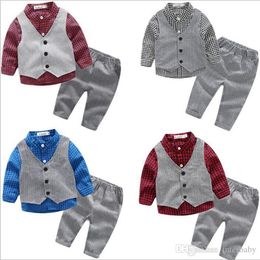 2PCS Enfants Bébé Garçon Cravate T-shirt Tops Pantalon GENTLEMAN Tenues Vêtements Costume Xiu