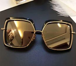 Luxary-Women Narcissus Cream Tortoise Rose Gold/dark Brown Shaded Sunglasses Gafas De Sol Designer Sunglasses Vintage Glasses New With Box