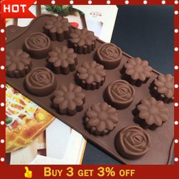 Chocolate mould TOP Cavity Silicone Flower Rose Cake Soap Mould Baking Ice Tray Mould G90529