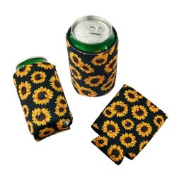 330ml 12oz Sunflower Insulated Neoprene Beer & Soda Sleeve Covers Can Coolers Sleeves Perfect For BBQ Weddings Parties