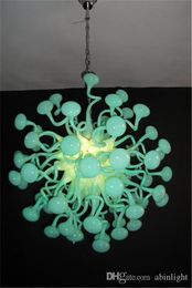Murano Chandelier Top Design Green Color Blown Glass Modern Art Custom Small Size Chandeliers for Home Decor