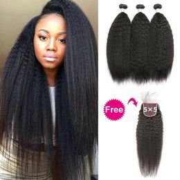 Discount Kinky Straight Weave Free Closure Kinky Straight Weave