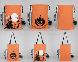 Halloween bags Party Pumpkin Devil Drawstring Gift Bag Kids Festival Gifts Candy Bags Decoration Canvas Reuseable Handbag dc913