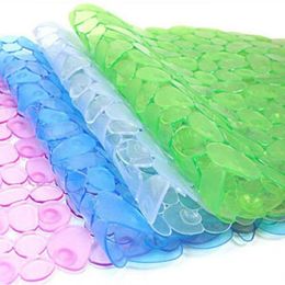 Wholesale-Bathroom Supplies Cobblestone Anti-Slip Bath Mat with Suction Cup Waterproof PVC Multi-Colored Mats