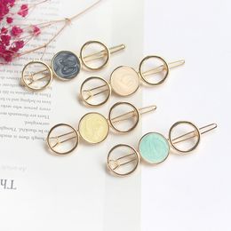 Korean Round Star Hair Clips for Women Vintage Geometric Alloy Hairband Elegant Girls Bang Hairgrip Barrette Hair Accessories