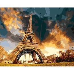 DIY Oil Painting By Numbers Storm tower 22 50*40CM/20*16 Inch On Canvas For Home Decoration Kits [Unframed]