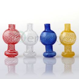 New Smoke Striped Glass Bubble Carb Cap 4 Colours 25mmOD Heady Caps Smoking Accessories For Quartz Banger Water Pipes