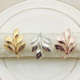 Maple Leaf Napkin Ring 3 Colours Metal Leaf Napkin Holder Creative Napkin Buckle Towel Ring Hotel Articles