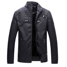 Male Leather Jacket Slim Fit Coat Men Stand Collar jaqueta PU Coats Biker Jackets Casual Motorcycle Faux Fur S 5XL Jacket Fleece Male Leather Jacket Slim Fit Coat Men Stand Collar jaqueta PU Coats Biker Jackets Casual Motorcycle Faux Fur S 5XL Jacket Fleece