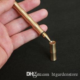 Free Shipping Hot Bamboo Brass Pen Bamboo Pure Brass Manual Metal Neutral Pen EDC Tools Tactical Copper Pen Black 0.5