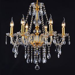 Crystal Large Chandeliers Luxury Living Room Villa Restaurant Staircase Light High-end Hotel Lobby Transparent Candle Chandelier