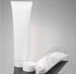 Free shipping 100g white empty plastic tube for cosmetics packaging,100ml bottle plastic tubes ,empty hand 50pc/lot