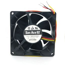 New original SANYO 9G0912H1D031 DC12V 0.58A 92x92x38MM 3Lines Alarm Signal Computer cooling fan