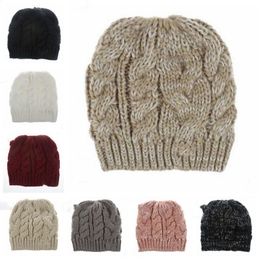 Girls Acrylic Wool Skull Caps Kids Hats Winter Knitted Caps Baby Crochet Beanie Ski Outdoor Caps Headgear Fashion Accessories Gifts CZYQ6204