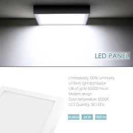 24W place Panneau de LED Accessoires de cuisine Salle de bains d'économie d'énergie lampe de plafond AC 85-265V LED Down Light Blanc Froid