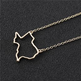 Outline USA Texas State Map Necklace Simple Geometric Hollow Geography Open Line Earth Globe World American TX City Necklaces
