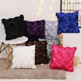 40*40cm fancy wedding gift cushion pillow case cubic Rose Flower Hotel cushion sleeve pillow cover T3I5093