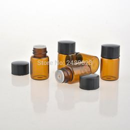 Mini 2ML Brown Glass Perfume Bottle For Essential Oils Empty Contenitori cosmetic Vuoti For Personal Care Jar 100pcs/lot