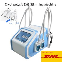 Newest Lipo Freeze Cryolipolysis Machine Fat Freeze Slimming Device 4 Cooling Pad Handles With EMS For Weight Loss