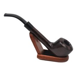 Retro long pole curved plus stone briar detachable pipe engraving engraving classic solid wood crafts pipe