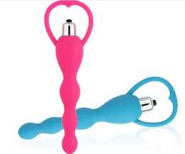 Silicone Anal Pull Beads Anal Plug Vibrator G-spot Stimulate Masturbator Adult Sex Toy Anus Plugs Vibrating Stick For Men Women