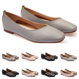 girls nude shoes UK - Cheap ladies flat shoe lager size 33-43 womens girl leather Nude black grey New arrivel Working wedding Party Dress shoes twenty