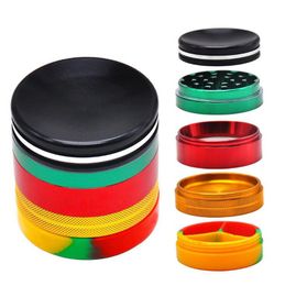 Colorful Aluminum Alloy Dry Herb Tobacco Grind Spice Miller Grinder Crusher Grinding Chopped Hand Muller Silicone Storage Box Case Smoking