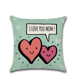 45*45CM Mothers Day 15 Styles Pillow Case Linen Letter Square Car Cushion Cover Home Furnishing Textiles 4 8khE1