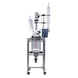 Lab EquipmentDouble Cylindrical Glass Jacketed Reactor Chemical Reaction Unit