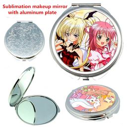 Small Makeup Mirror Blank Consumable for Sublimation Heat Transfer DIY Print with Aluminum Sheet Portable Makeup Mirror Customized Gift