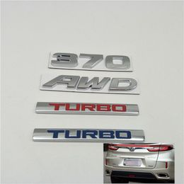 civic stickers UK - For Honda URV CRV Avancier Crown Accord Civic HR-V 370 AWD TURBO Emblem Rear Boot Trunk Tail Logo Car Stickers