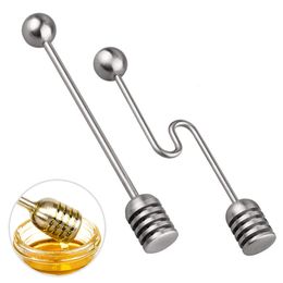 Honey Dipper Stick Server Syrup Stirrer Stainless Steel Spoon Wand for Honey Pot Jar Containers 6.3 Inch JK2007XB