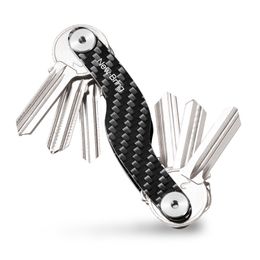 Newbring Carbon Fibre Key Organiser Car Key Holder Chain Smart Key Wallets Ring Y19052202