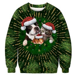 Fashion Christmas Hoodie 3D Funny Men Hooded Sweatshirts Streetwear Hip Hop Pullover Hoody Men Unisex Women Hoddies Animal Printed 011