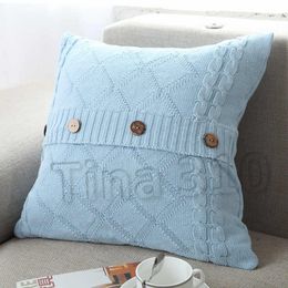 fashion Knitted Pillow Case European Crochet Button Chevron Sofa pillow Cover Car Cushion Cover Christmas Gifts Bedding SuppliesT2I5457