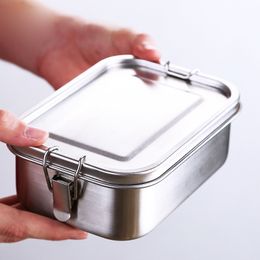 800ML Stainless Steel Lunch Box Leakproof Rectangular Fashion Food Container for Picnic Outdoor Camping Wholesale