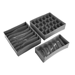 3Pcs Bamboo Charcoal Fibre Bag Organiser Clothing Storage Box Organiser For Bra Clothes Case Underwear Container New