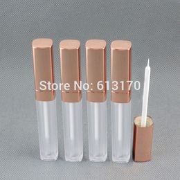 New arrival 6ml Eyeliner tubes Square shape Clear Empty revitalash Eyelash Bottles Gold lid for women DIY make up