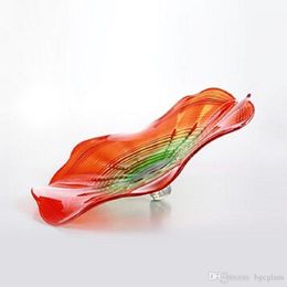 Top Quality Multi Color Blown Glass Plates Flower Design Hand Blown Glass Wall Lamps Handmade Blown Glass Wall Plates