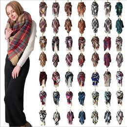 Plaid Scarf Tartan Cashmere Scarves Girls Winter Triangle Blanket Scarf Designer Classic Acrylic Shawls Lattice Cheque Wraps 179 Colour C6838