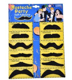 12pcs/set Costume Party Halloween Fake Moustache Moustache Funny Beard Whisker